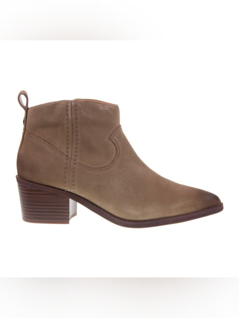New Clarks Women’s Morzine Sky Suede Ankle Boot in Dark Sand Size 7.5